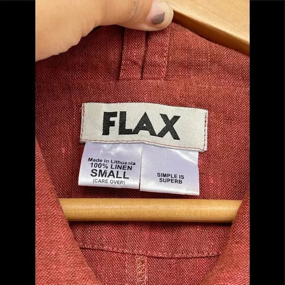 Flax burnt orange linen dress small - Picture 2 of 9